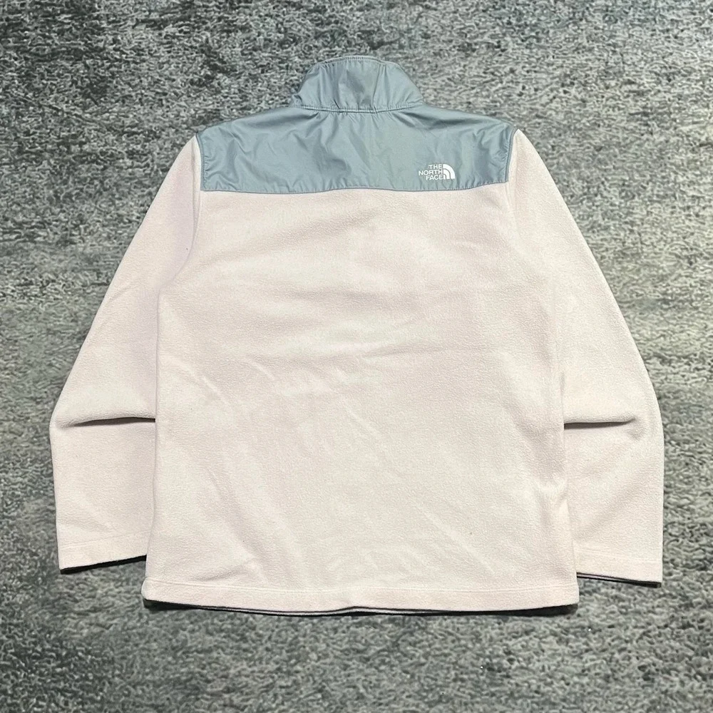 The North Face 1/4 Zip Fleece Sweater Girls XL Pink Gray Gorpcore Jacket‎